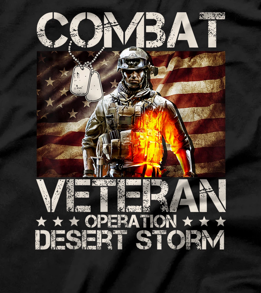 Womens Combat Veteran Operation Desert Storm Soldier T-Shirt
