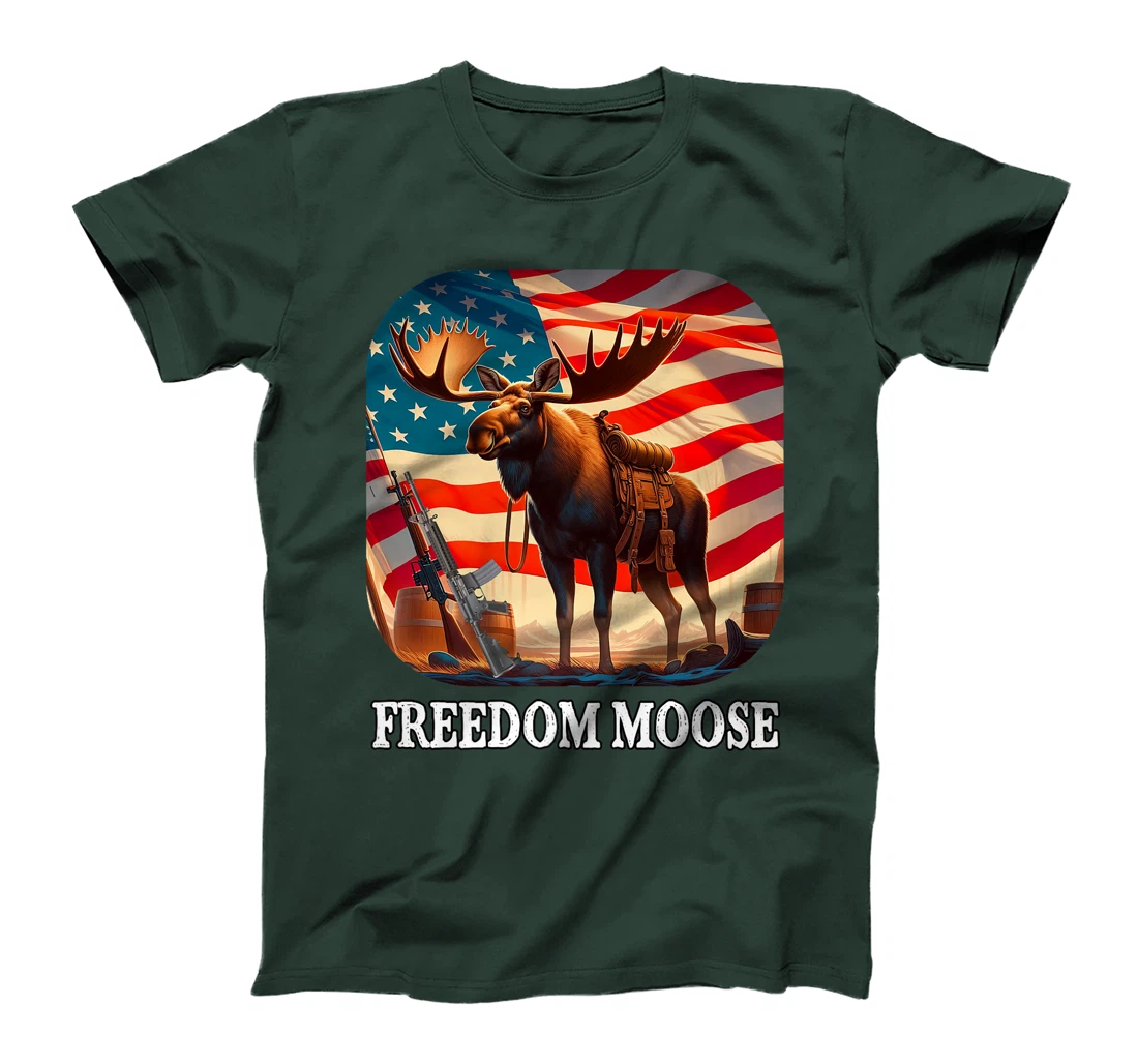 Freedom Moose Patriotic American Veteran Hunter Premium T-Shirt