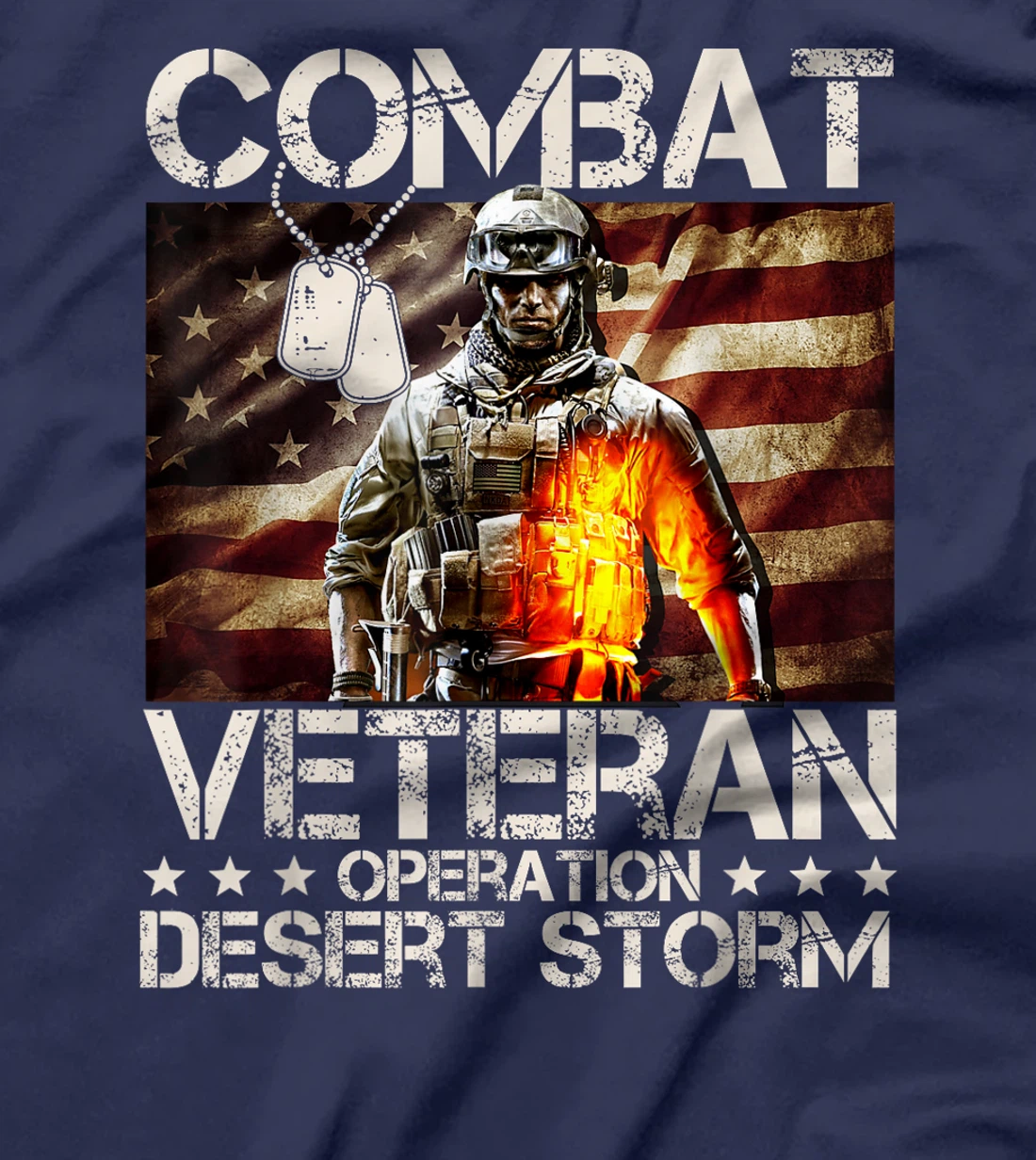 Womens Combat Veteran Operation Desert Storm Soldier T-Shirt