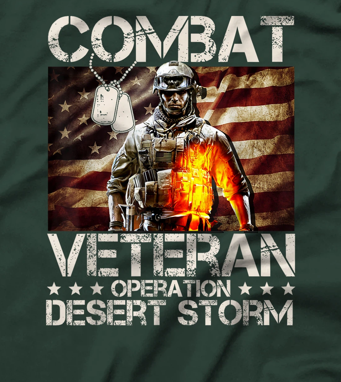 Womens Combat Veteran Operation Desert Storm Soldier T-Shirt