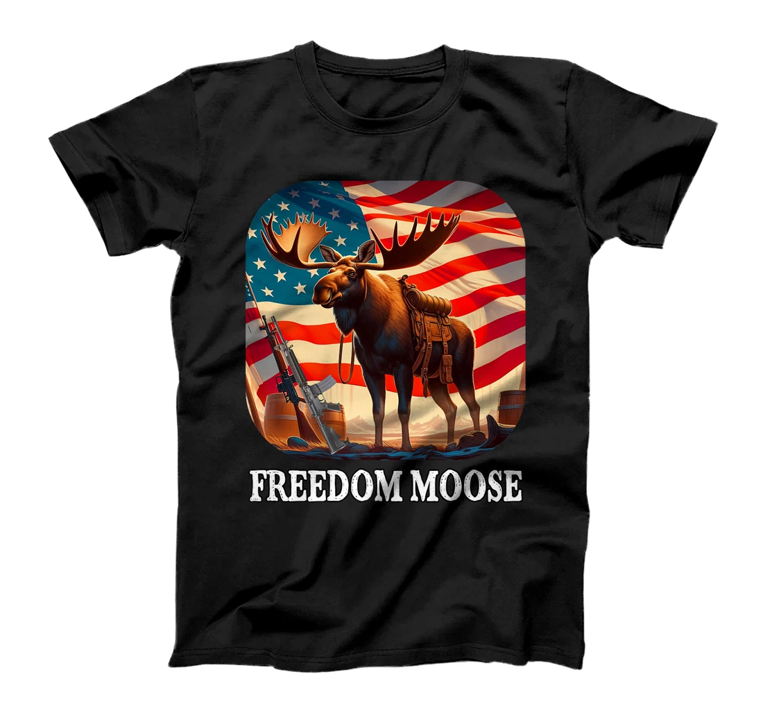 Freedom Moose Patriotic American Veteran Hunter Premium T-Shirt