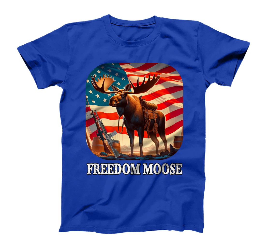 Freedom Moose Patriotic American Veteran Hunter Premium T-Shirt