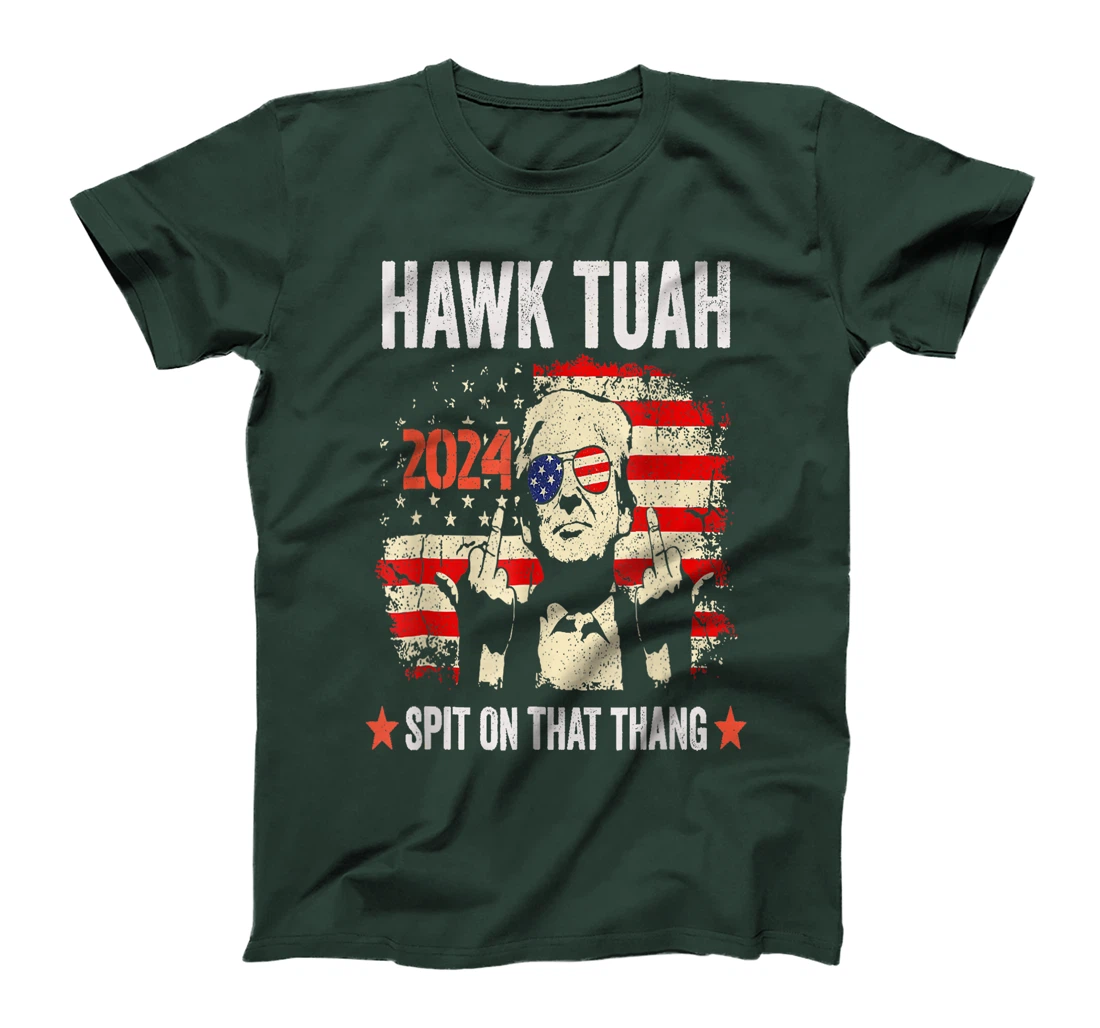 Trump-2024-Flag-Funny-Hawk-Tush-Middle-Finger-24-Vote-Trump T-Shirt