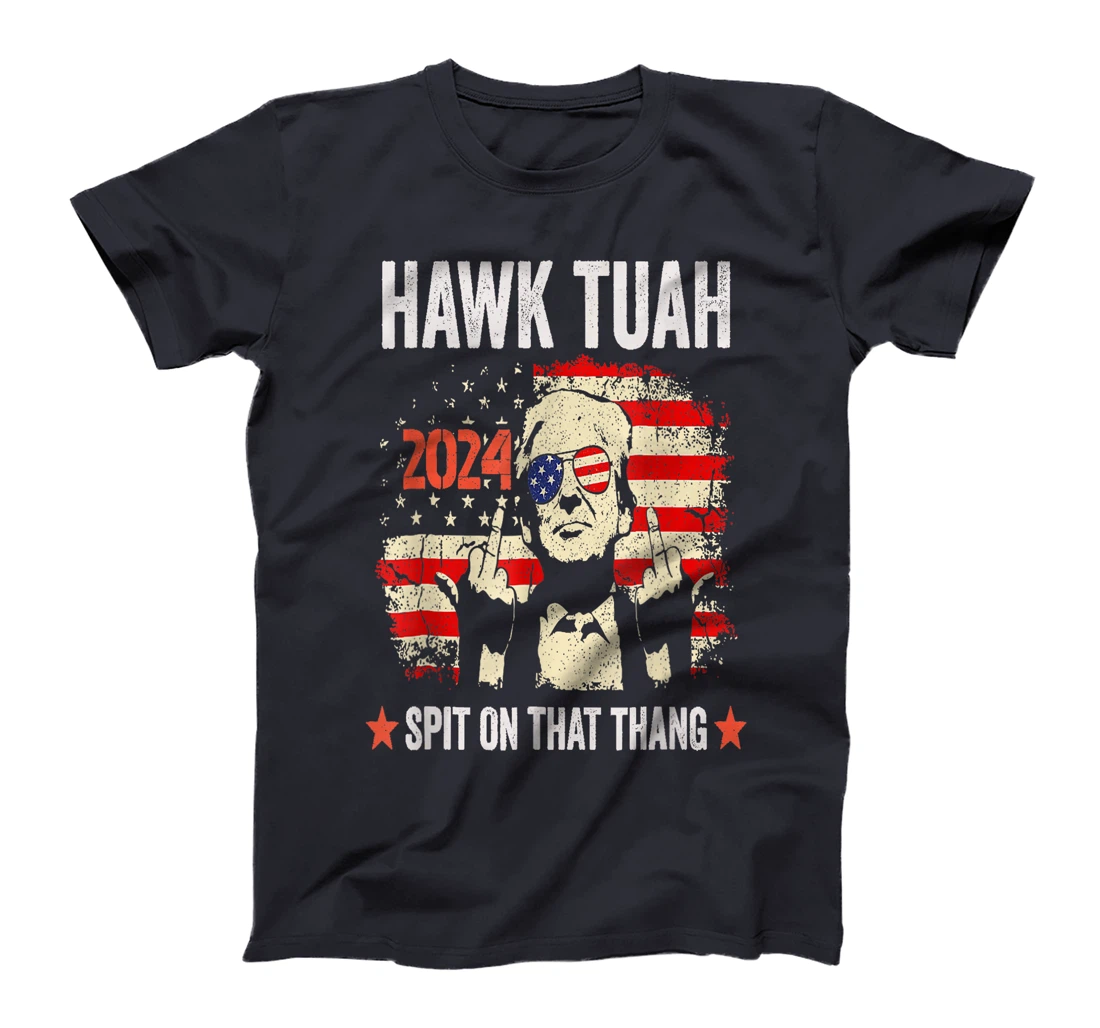 Trump-2024-Flag-Funny-Hawk-Tush-Middle-Finger-24-Vote-Trump T-Shirt