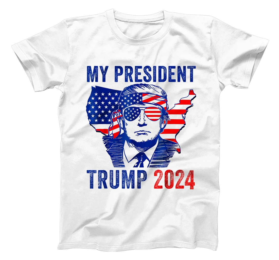My President Trump 2024 - Vote Trump American Flag Funny T-Shirt