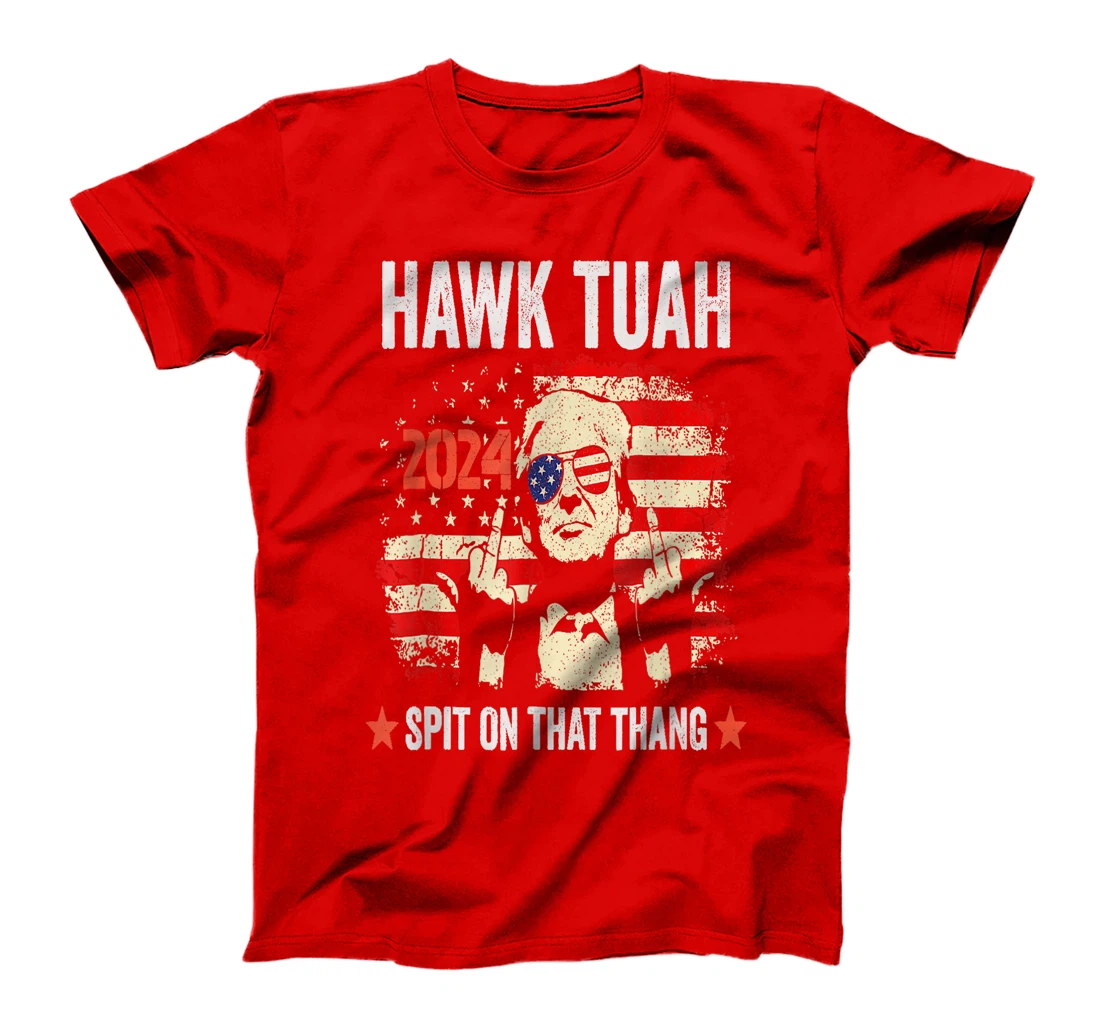 Trump-2024-Flag-Funny-Hawk-Tush-Middle-Finger-24-Vote-Trump T-Shirt