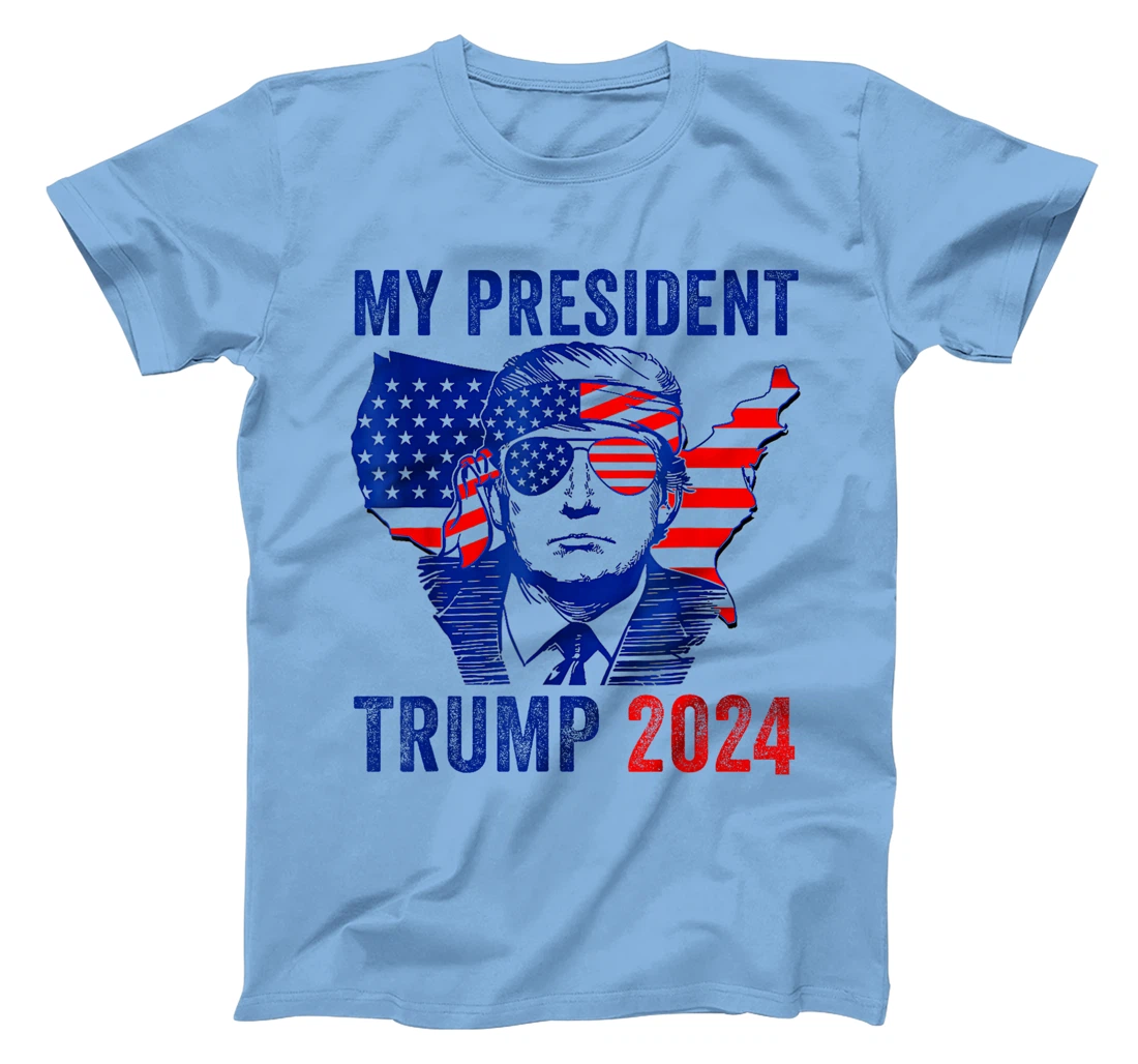 My President Trump 2024 - Vote Trump American Flag Funny T-Shirt
