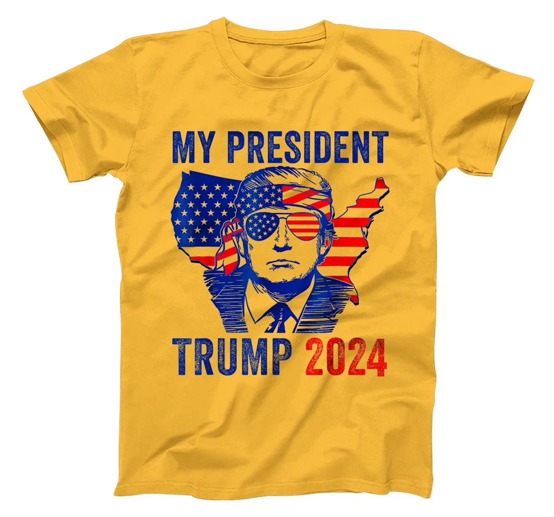 My President Trump 2024 - Vote Trump American Flag Funny T-Shirt