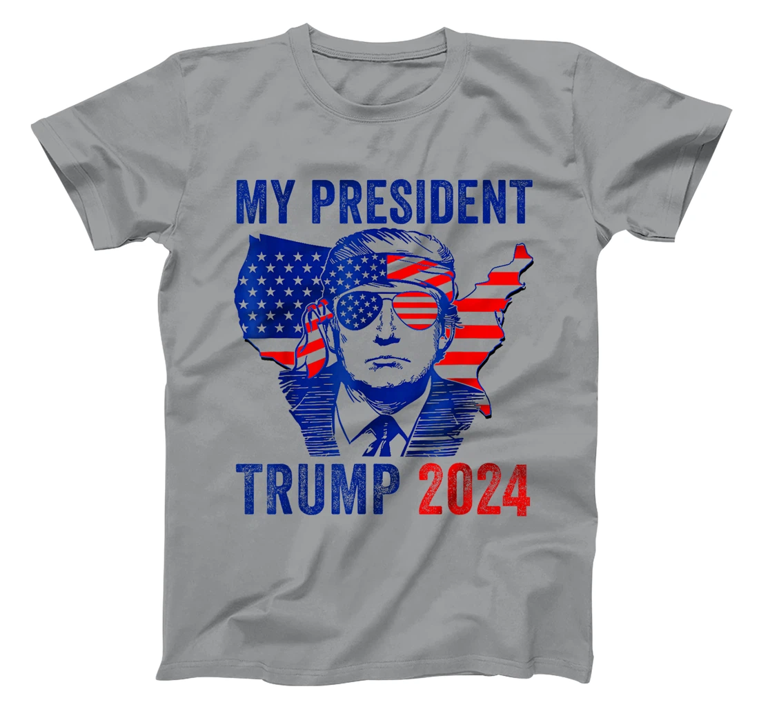My President Trump 2024 - Vote Trump American Flag Funny T-Shirt