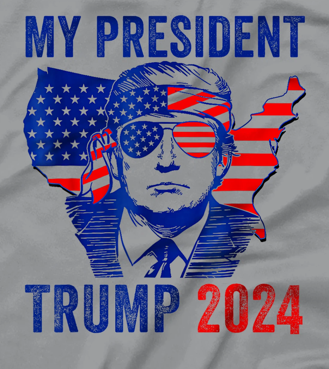 My President Trump 2024 - Vote Trump American Flag Funny T-Shirt