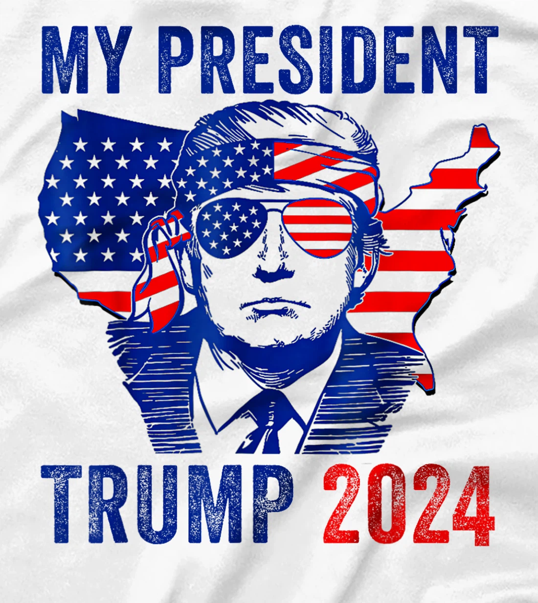 My President Trump 2024 - Vote Trump American Flag Funny T-Shirt