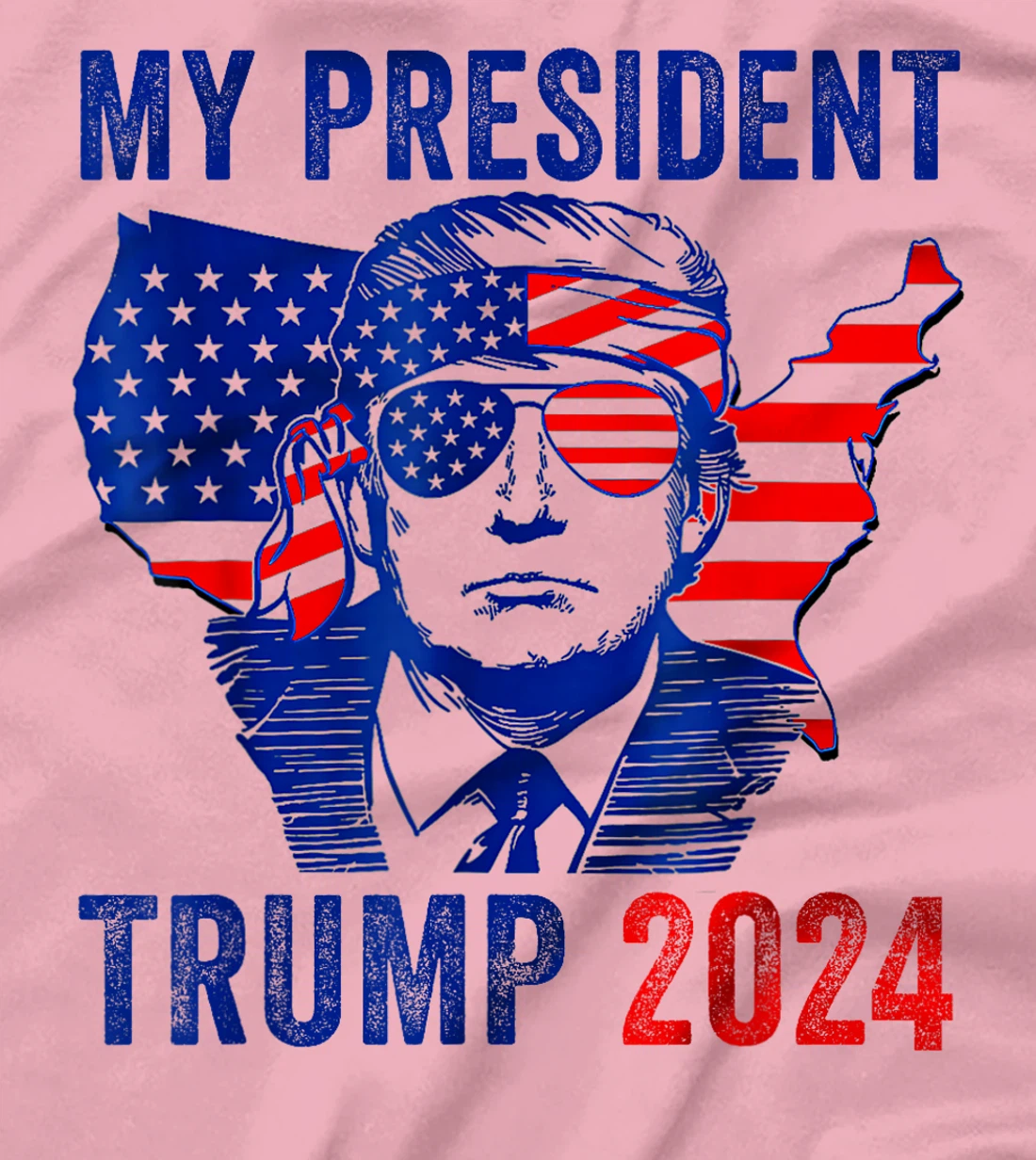 My President Trump 2024 - Vote Trump American Flag Funny T-Shirt