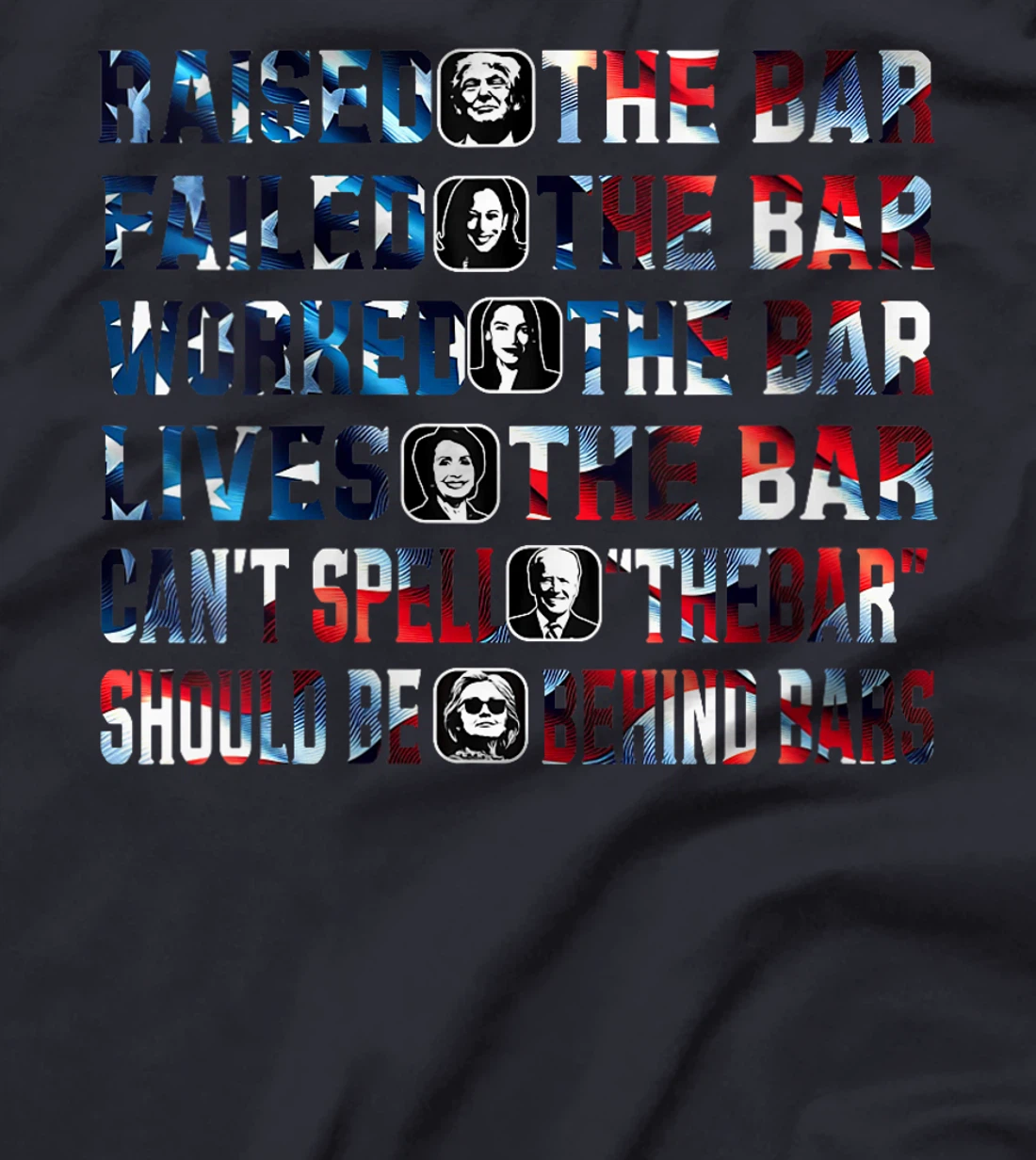 Womens Trump Raised The Bar Harris Failed The Bar Tee Election 2024 T-Shirt