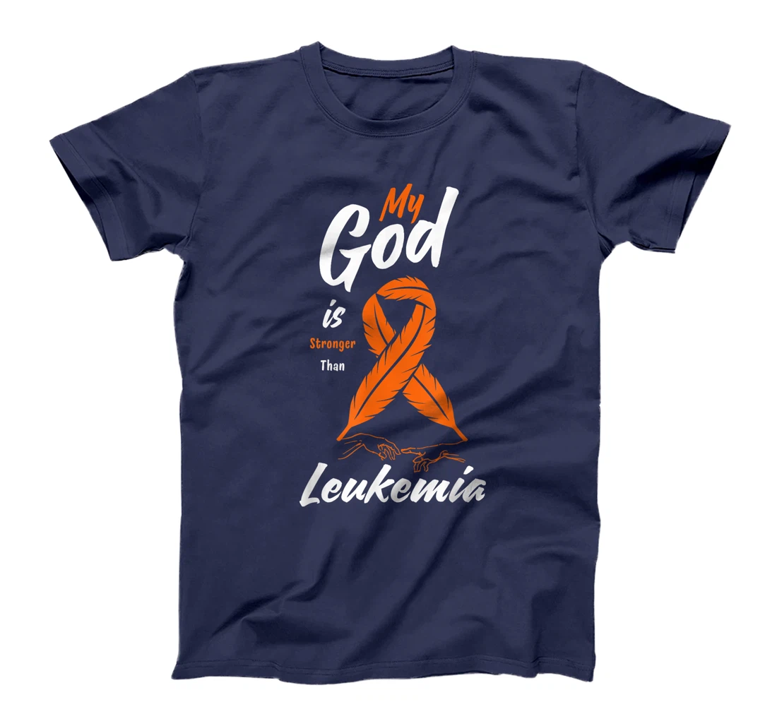 Womens My God is Stronger Than Leukemia Awareness Warrior Fighter T-Shirt