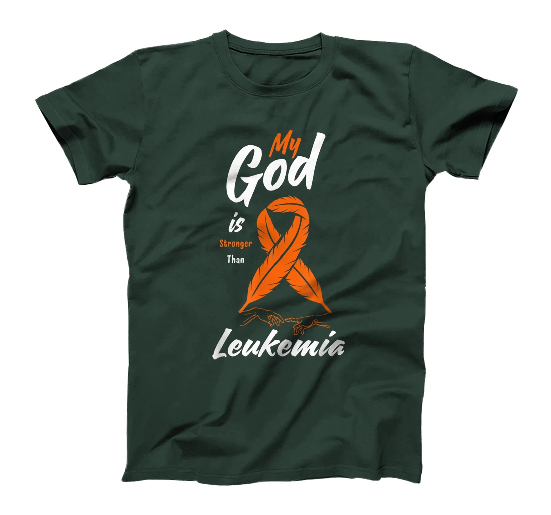 My God is Stronger Than Leukemia Awareness Warrior Fighter T-Shirt