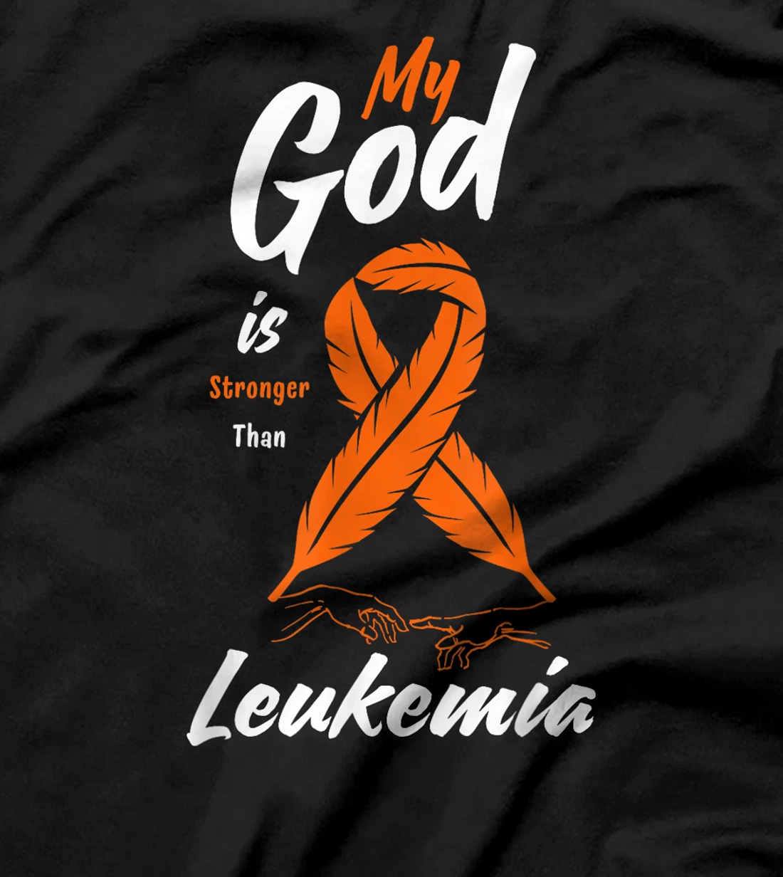 Womens My God is Stronger Than Leukemia Awareness Warrior Fighter T-Shirt