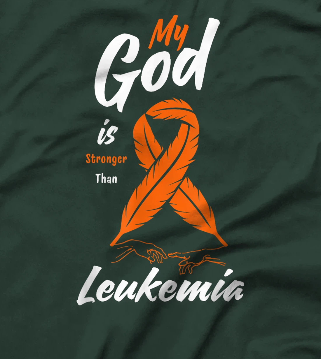Womens My God is Stronger Than Leukemia Awareness Warrior Fighter T-Shirt