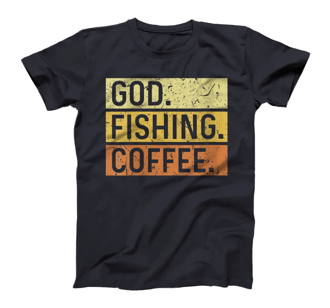 Womens God Fishing Coffee Jesus Fish Fisherman T-Shirt