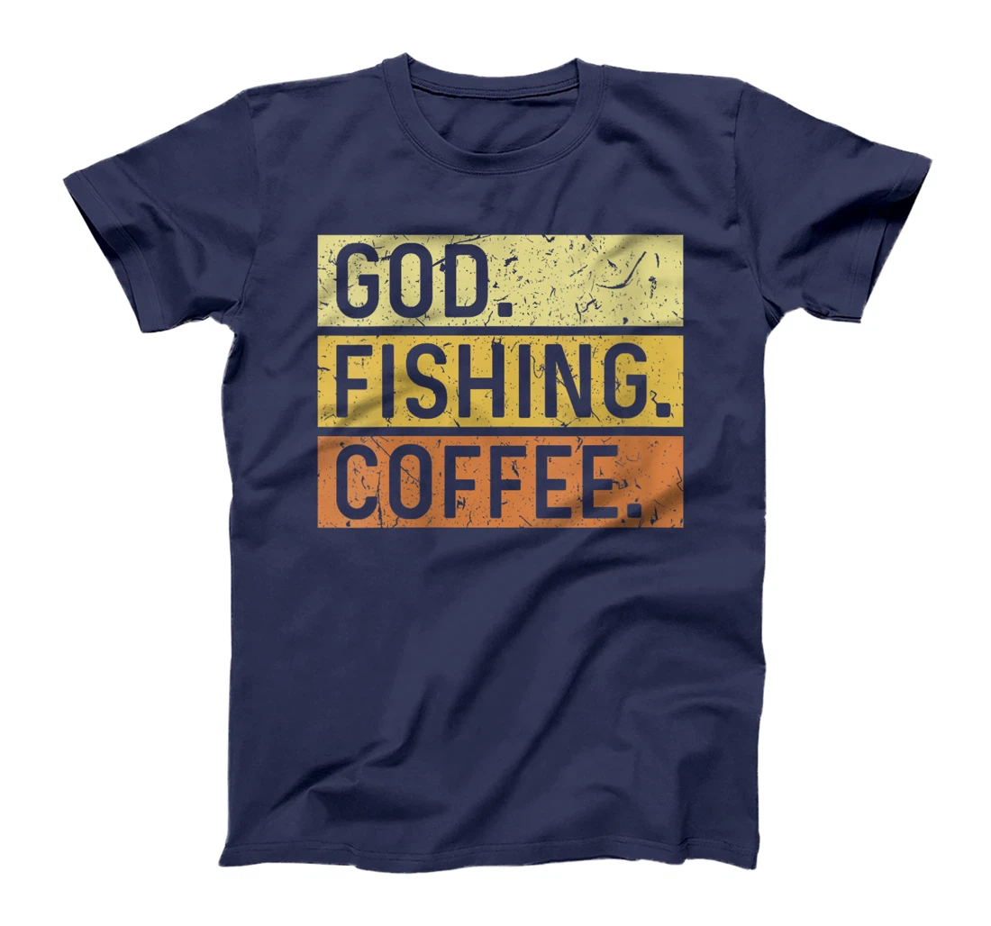 Womens God Fishing Coffee Jesus Fish Fisherman T-Shirt