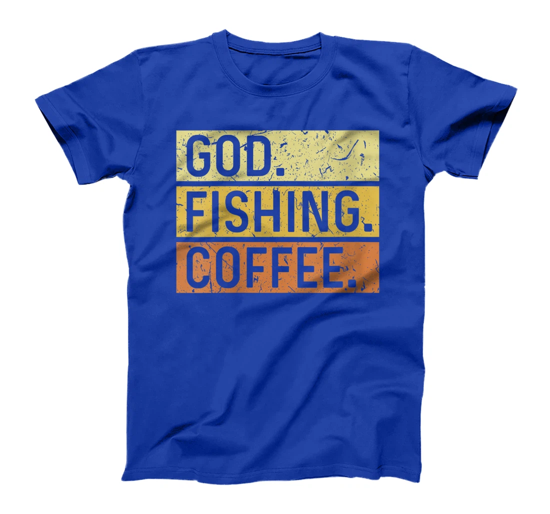 Womens God Fishing Coffee Jesus Fish Fisherman T-Shirt
