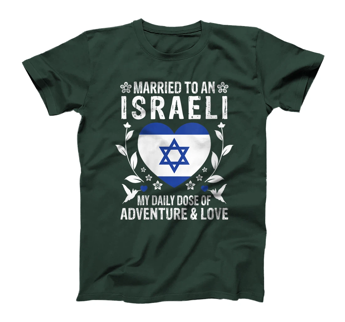 Womens Married to An Israeli Wife Israeli Husband Israel Flag T-Shirt