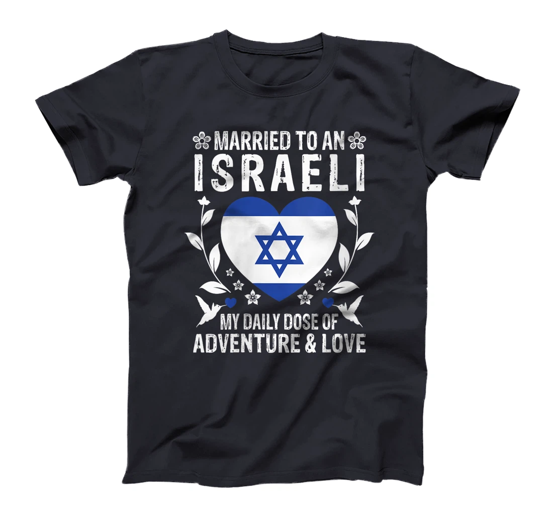 Womens Married to An Israeli Wife Israeli Husband Israel Flag T-Shirt