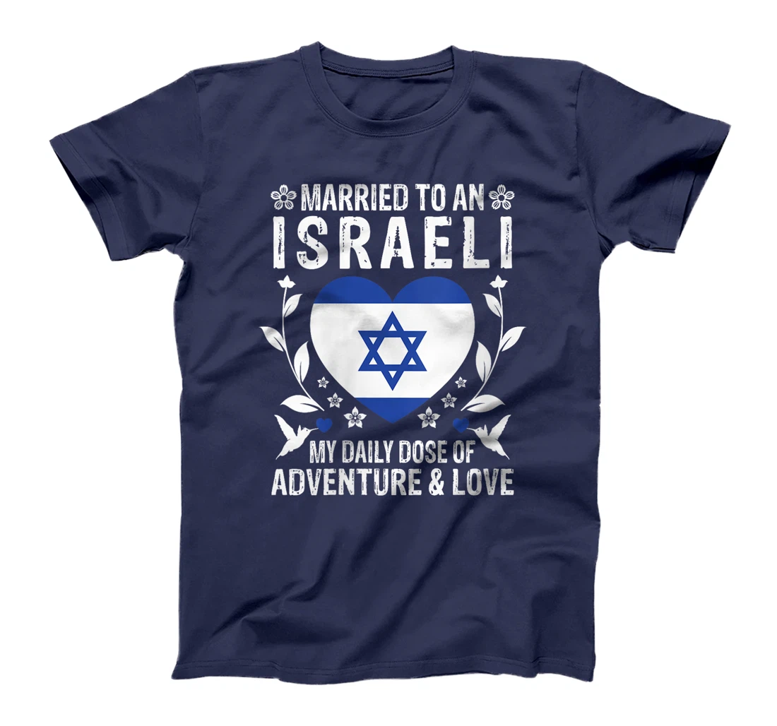 Womens Married to An Israeli Wife Israeli Husband Israel Flag T-Shirt