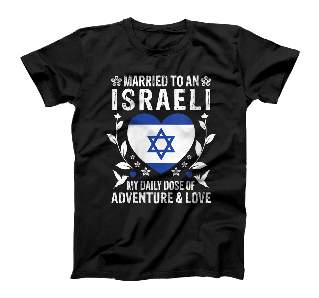 Womens Married to An Israeli Wife Israeli Husband Israel Flag T-Shirt