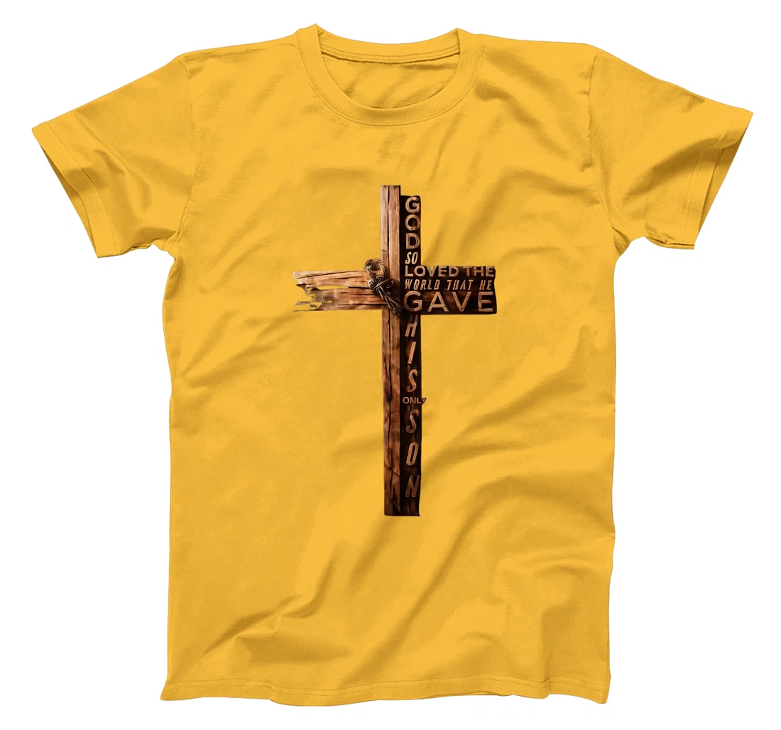 John 3:16 Christian Cross Bible God So Loved The World Cross T-Shirt