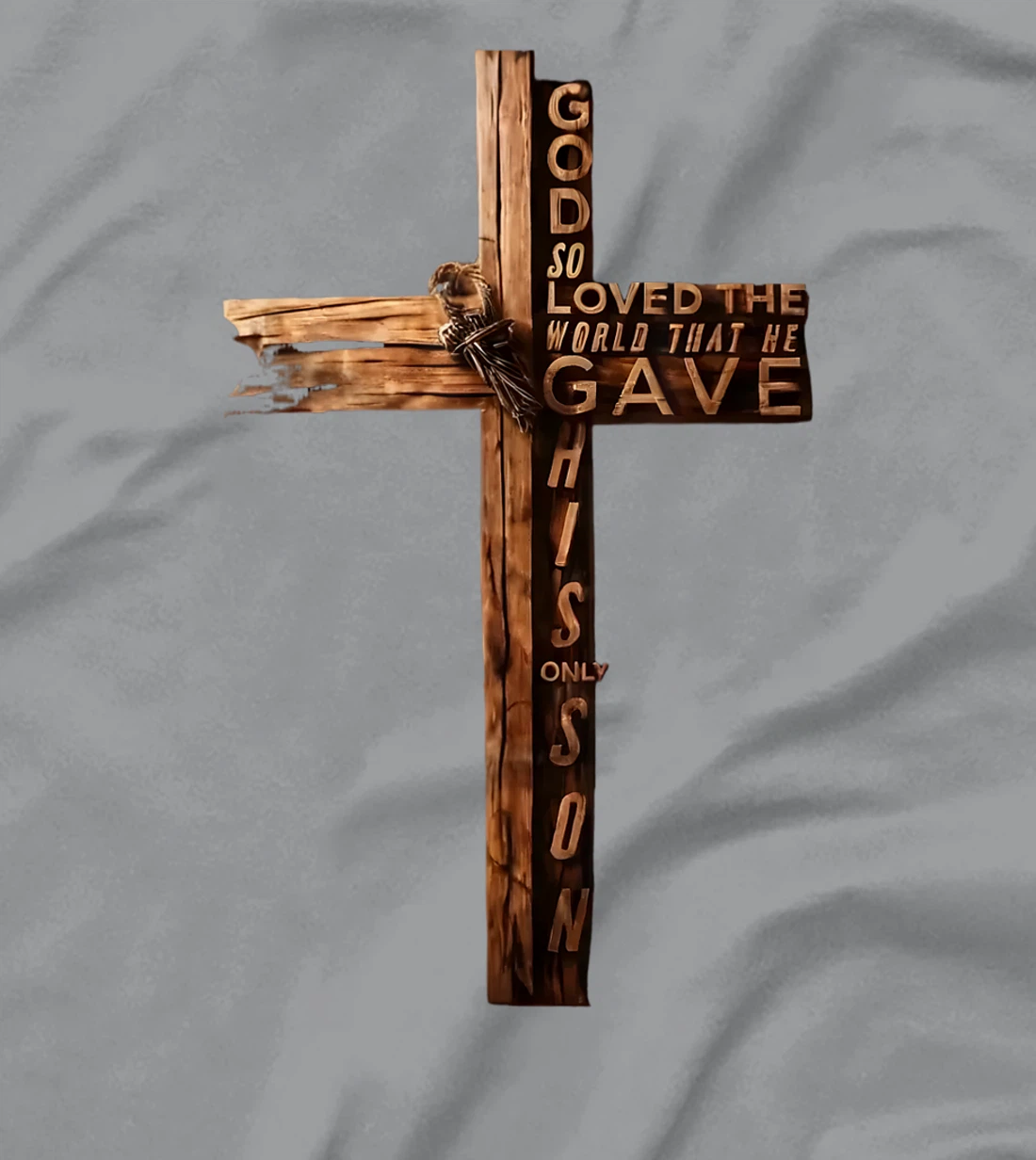 John 3:16 Christian Cross Bible God So Loved The World Cross T-Shirt