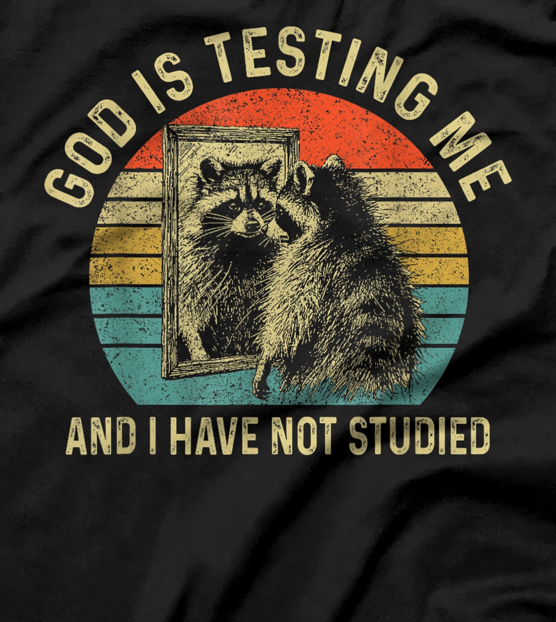 God Is Testing Me & I Have Not Studied Raccoon Trash Pandas T-Shirt