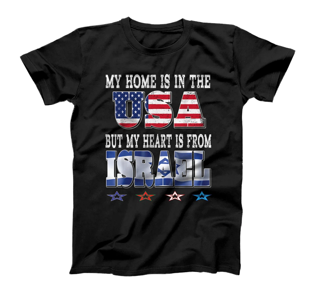 Israeli American Patriot Heart is from Israel USA Flags Love T-Shirt
