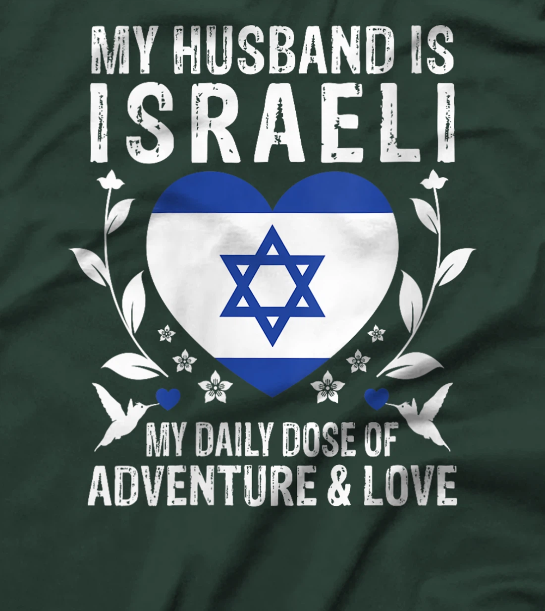 Womens My Husband Is Israeli Husband Israel Flag T-Shirt