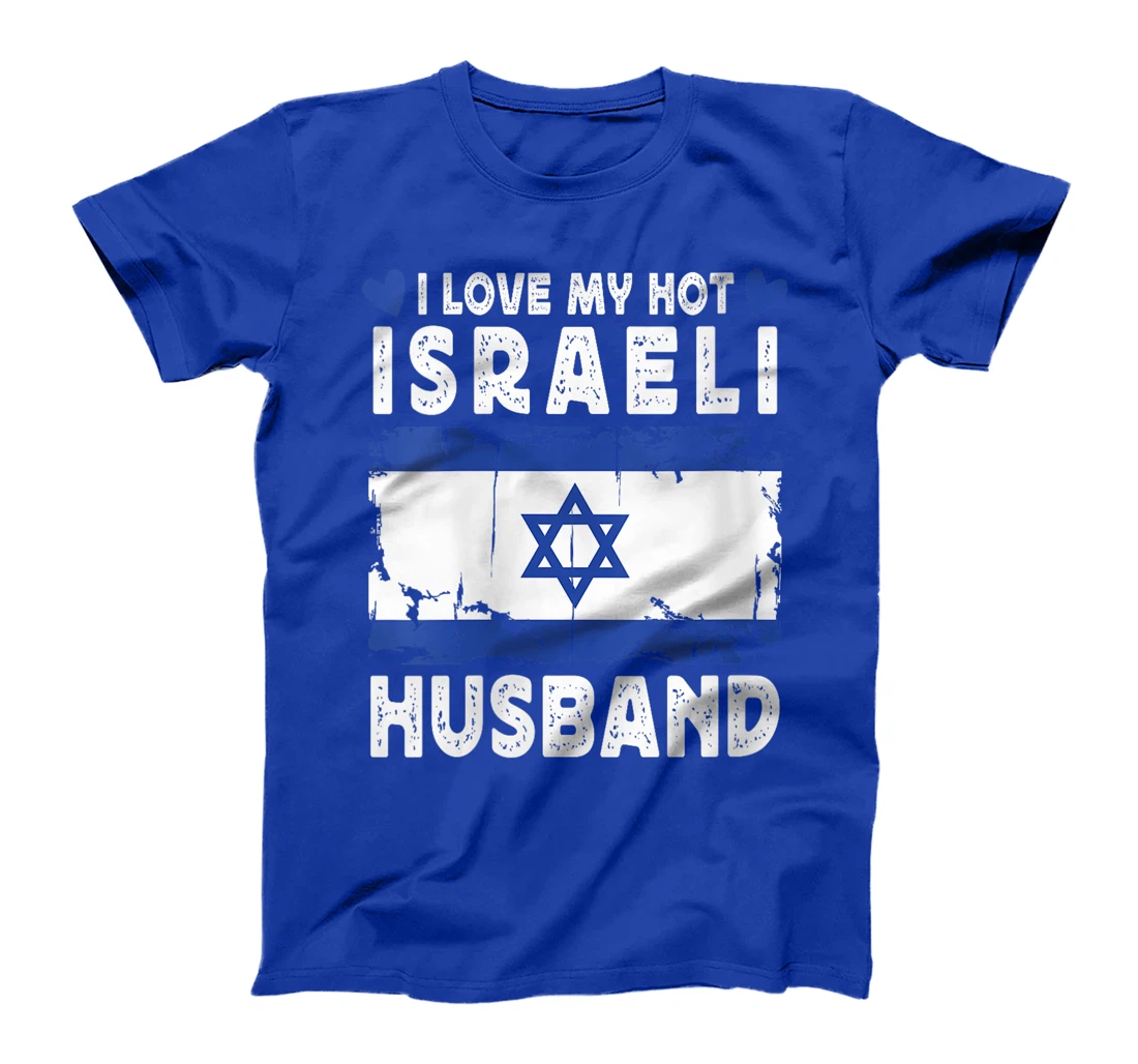 Womens I Love My Hot Israeli husband Spouses Israel Flag T-Shirt