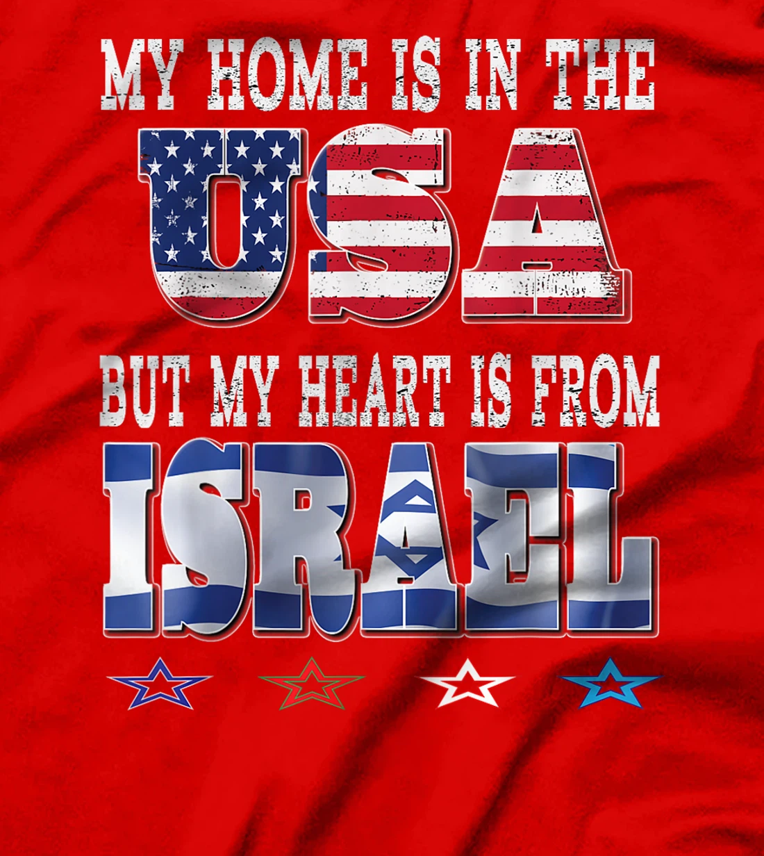 Israeli American Patriot Heart is from Israel USA Flags Love T-Shirt