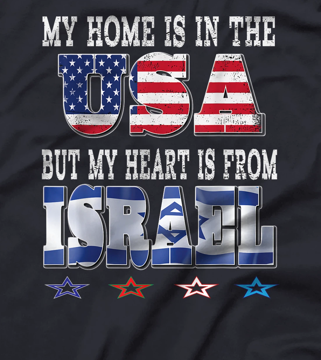 Israeli American Patriot Heart is from Israel USA Flags Love T-Shirt