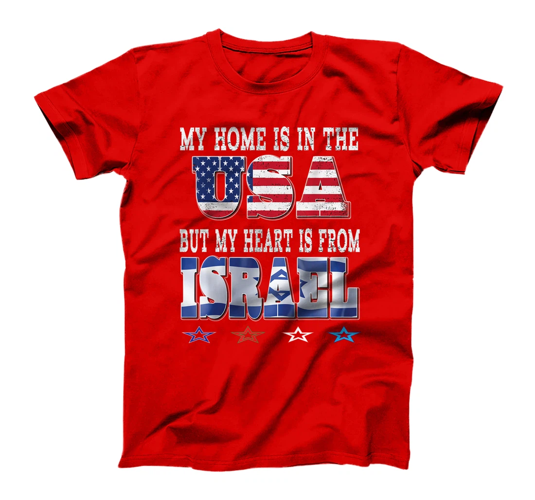 Israeli American Patriot Heart is from Israel USA Flags Love T-Shirt
