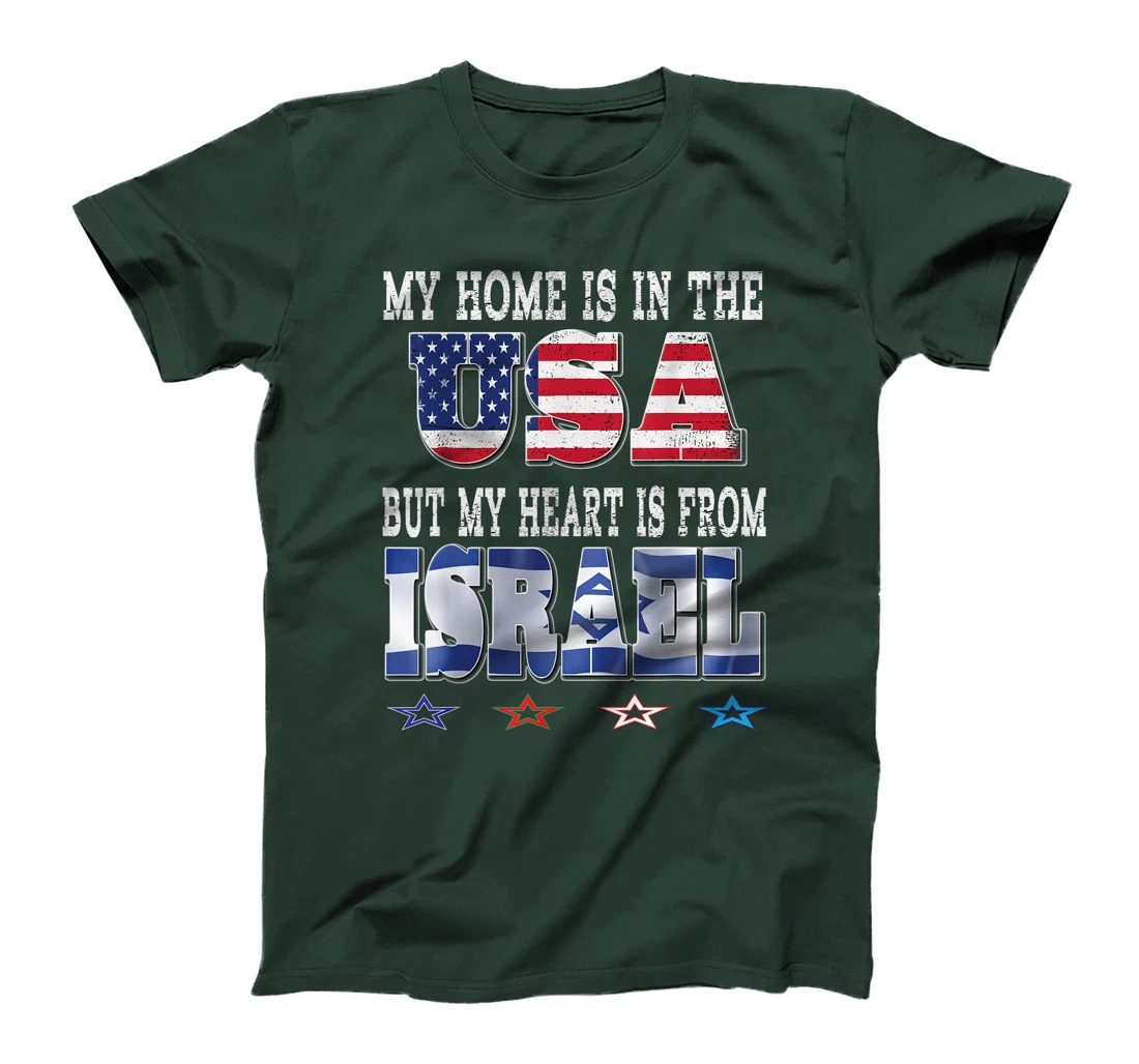 Israeli American Patriot Heart is from Israel USA Flags Love T-Shirt