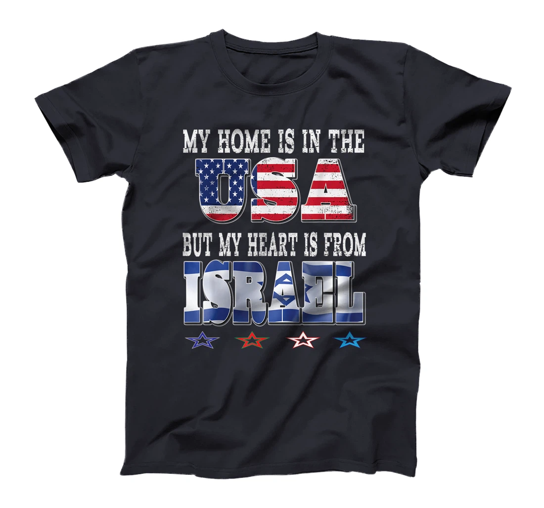 Israeli American Patriot Heart is from Israel USA Flags Love T-Shirt