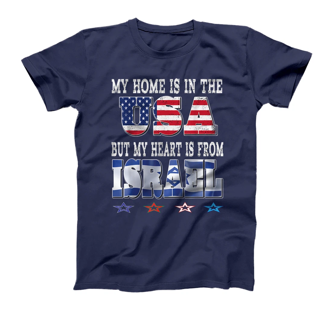 Israeli American Patriot Heart is from Israel USA Flags Love T-Shirt