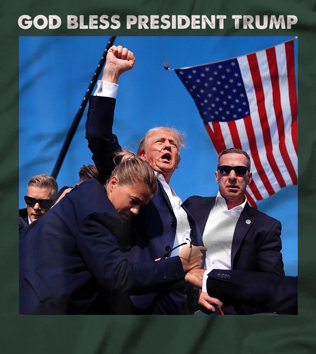 God Bless President Trump, Shooting at Donald Trump Rally T-Shirt
