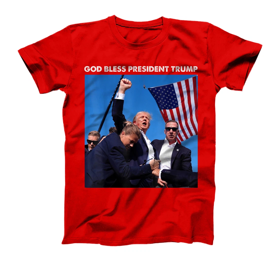 God Bless President Trump, Shooting at Donald Trump Rally T-Shirt