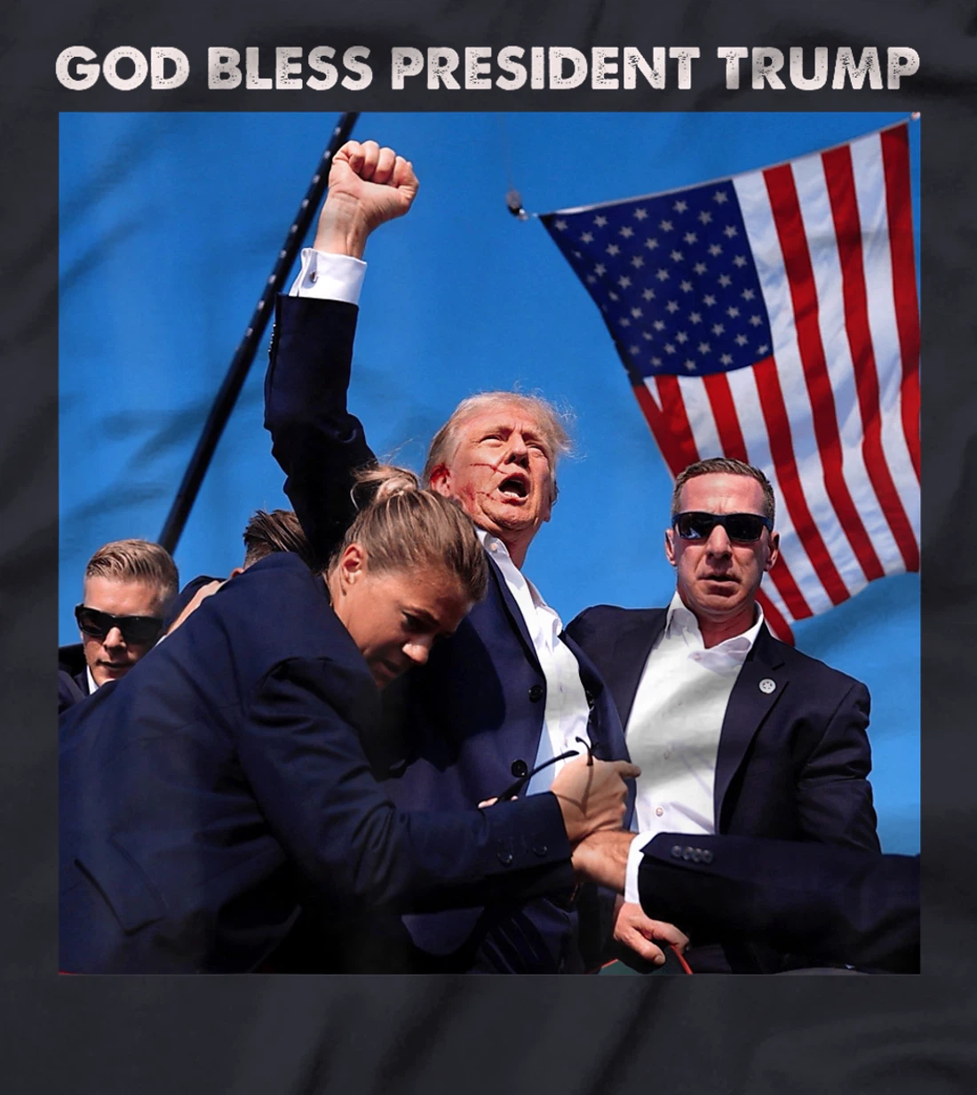 God Bless President Trump, Shooting at Donald Trump Rally T-Shirt