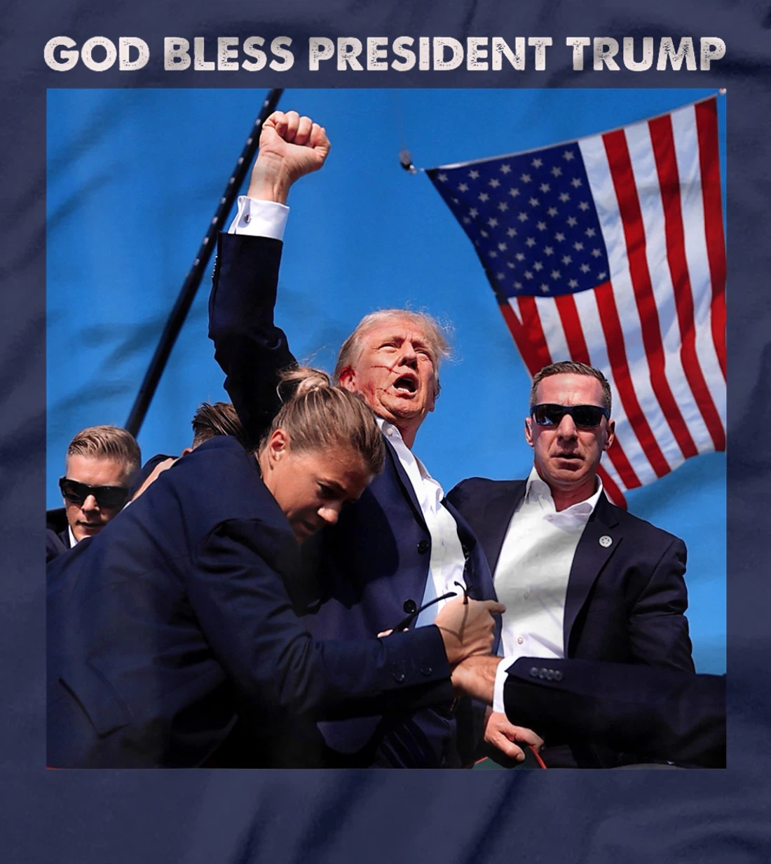 God Bless President Trump, Shooting at Donald Trump Rally T-Shirt