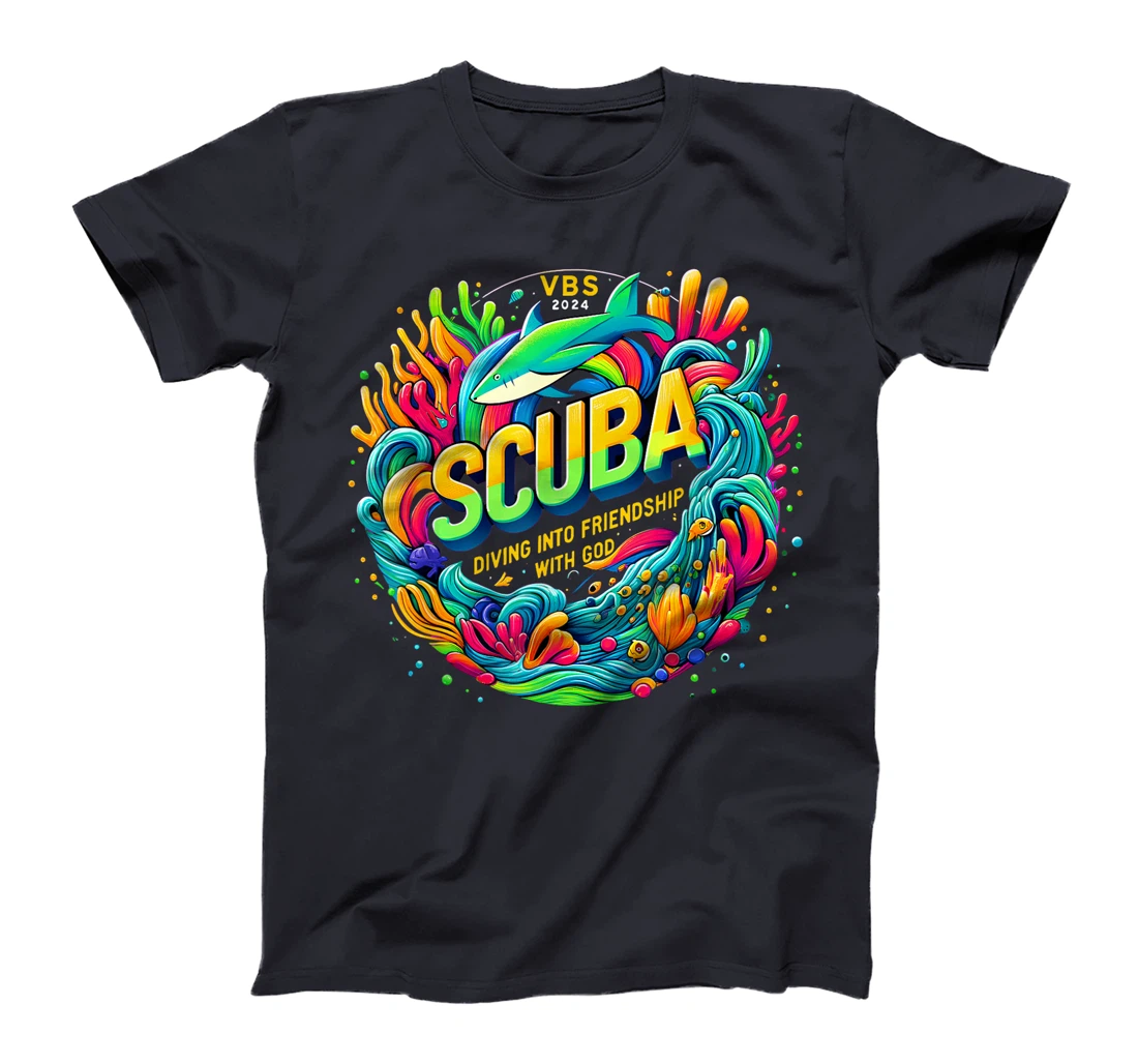 Womens Scuba Diving Into Friendship with God Christian VBS 2024 T-Shirt