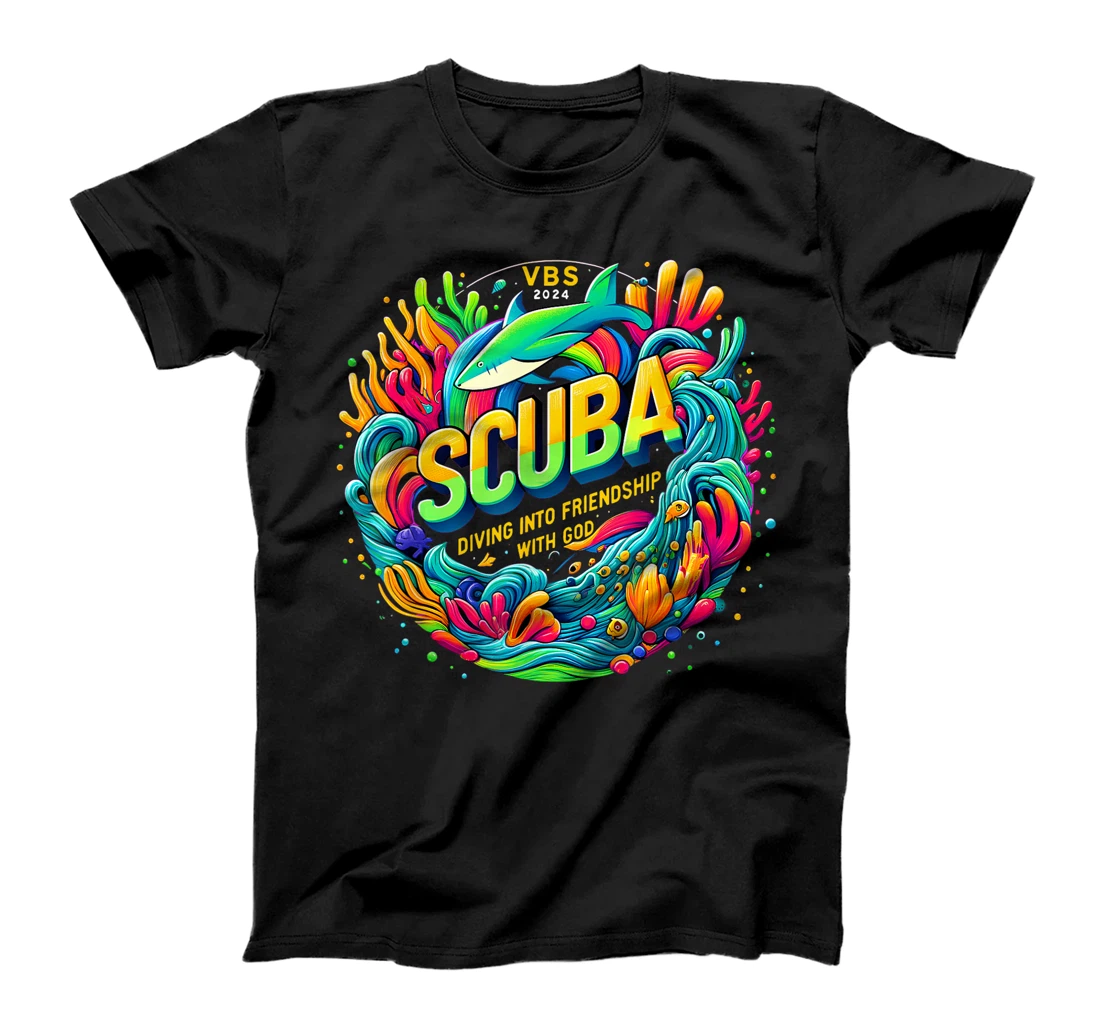 Womens Scuba Diving Into Friendship with God Christian VBS 2024 T-Shirt