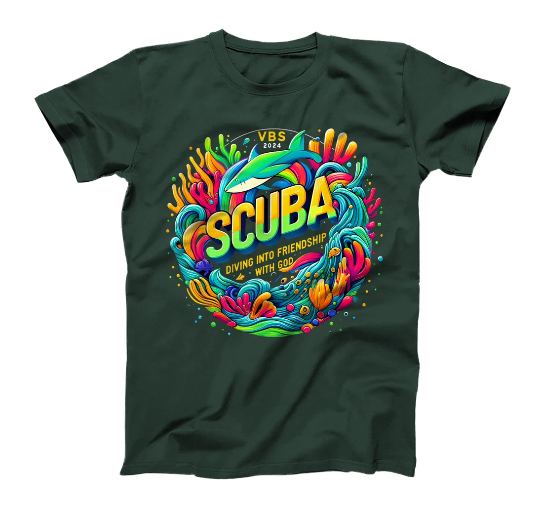 Womens Scuba Diving Into Friendship with God Christian VBS 2024 T-Shirt