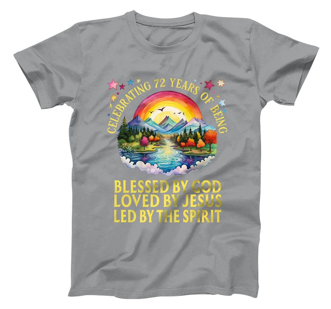 Blessed By God For 72 Years Rainbow At Sunset Premium T-Shirt