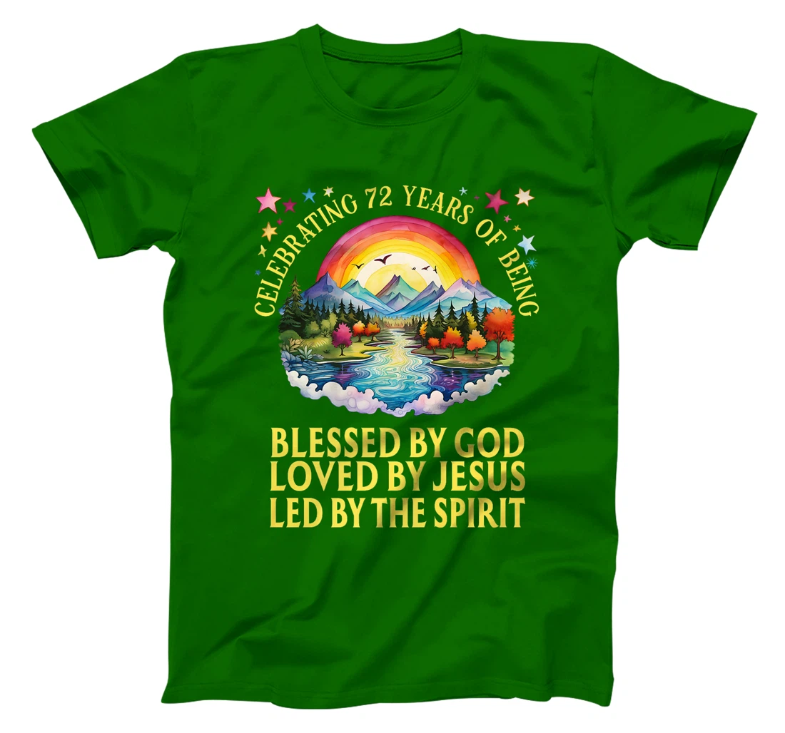 Blessed By God For 72 Years Rainbow At Sunset Premium T-Shirt