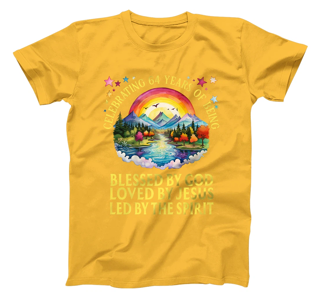 Blessed By God For 64 Years Rainbow At Sunset Premium T-Shirt